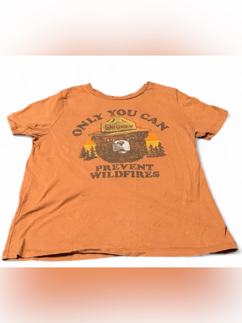 Smokey Bear 'Only You Can Prevent Wildfires' Orange Graphic Tee